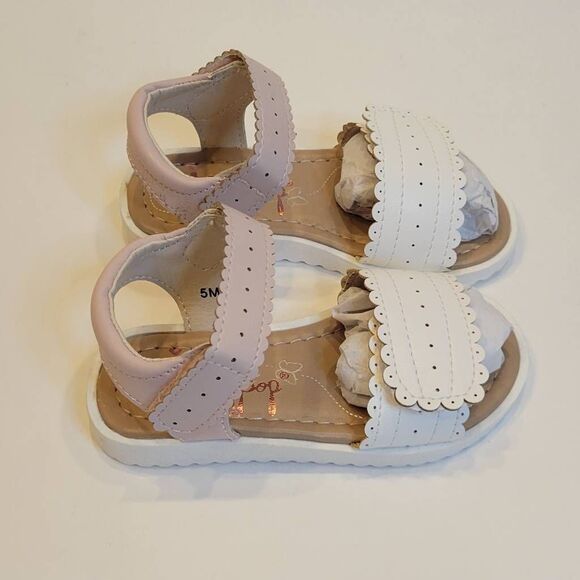 Jellypop Toddler Girls Lil Valonia Sandal Size 5M White/Pink - Picture 2 of 9